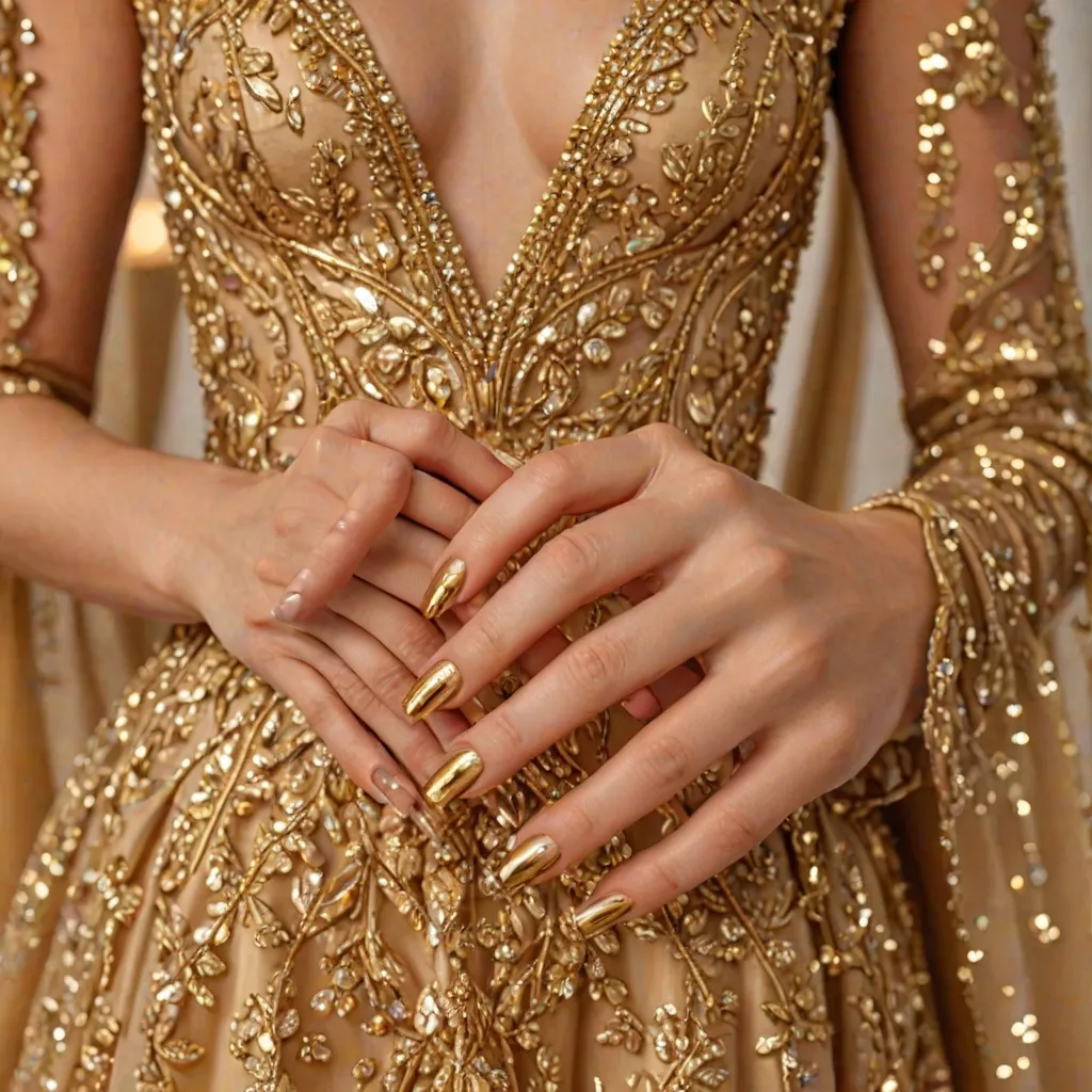 Jakie paznokcie do złotej sukienki? Inspiracje na błyszczące stylizacje